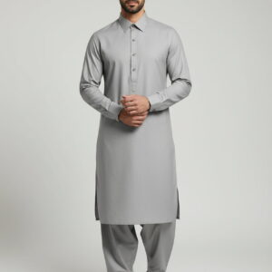 Ash Grey Cotton Shalwar Kameez